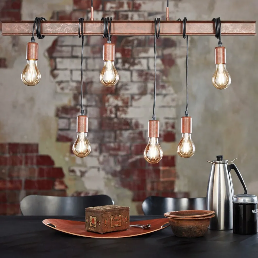 EGLO Pendellampe Townshend 4 i mørkebrunt| Pendellamper