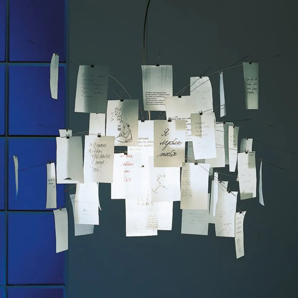 Ingo Maurer Pendellampe Zettel'z 5 med lapper| Design- Og Hotellbelysning