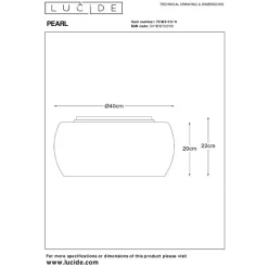 Lucide Perle taklampe i glass, Ø 40 cm| Design- Og Hotellbelysning|Taklamper