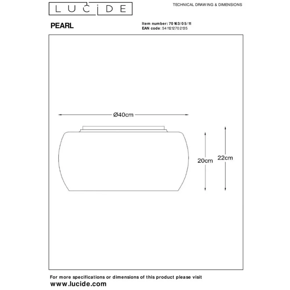 Lucide Perle taklampe i glass, Ø 40 cm| Design- Og Hotellbelysning|Taklamper