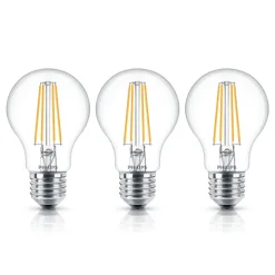 Philips Classic LED-pære E27 A60 7W 827 klar 3-er| E27 Pærer|Filament Pærer