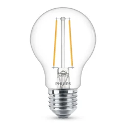 Philips Classic LED-pære E27 A60 1,5W 2 700 K klar| E27 Pærer|Filament Pærer