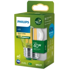Philips E27 LED-pære G45 2,3W 485lm 2 700 K klar Outlet