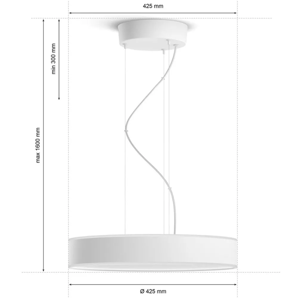 Philips Hue Enrave LED-pendellampe hvit New