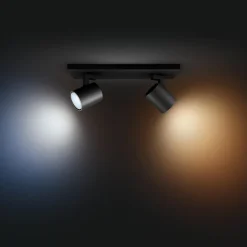 Philips Hue Runner LED-spot, 2 lyskilder, dimmerbryter, svart Hot