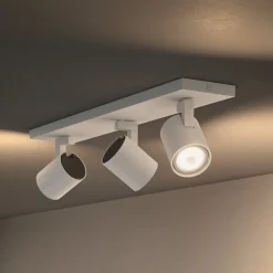 Philips Hue Runner LED-spot, 3 lyskilder, dimmerbryter, hvit| Smarthus Belysning|Spotter I Tak