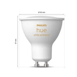 Philips Hue White Ambiance GU10 4,2W reflektorpære 3stk| Gu10 Pærer|Smarthus Lyspærer