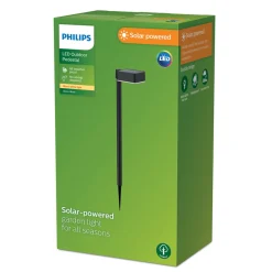 Philips LED solcelledrevet jordspydlys Vynce, hode 10,5 x 10,5 cm New
