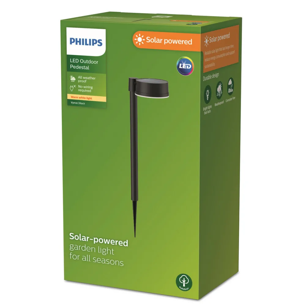 Philips LED solcellelampe med jordspyd Vynce, Ø hode 11,2 cm Discount