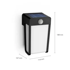 Philips LED solcellevegglampe Avdekning, svart/opal, sensor Outlet
