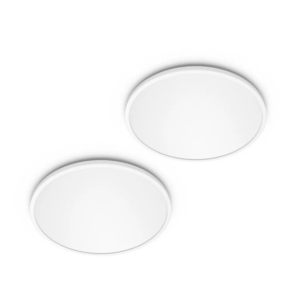 Philips LED SuperSlim 2-pak hvit IP44 Ø 30 cm 2700 K Clearance