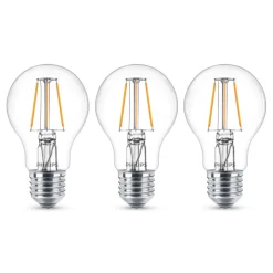 Philips LED-pære Classic E27 4,3W 2 700 K klar 3er Online
