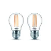 Philips LED-pære E27 P45 4,3W filament 2 700 K 2st