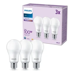 Philips LED-pære E27, 13W 1521lm 4 000 K matt 3stk Online