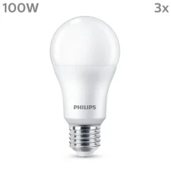 Philips LED-pære E27, 13W 1521lm 2 700 K matt 3stk| E27 Pærer|Led-Pærer