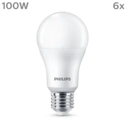 Philips LED-pære E27, 13W 1521lm 2 700 K matt 6stk Online