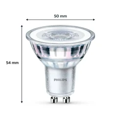 Philips LED-pære GU10 3,5W 275lm 840 klar 36° 3stk| Gu10 Pærer