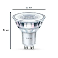 Philips LED-pære GU10 4,6W 390lm 840 klar 36° 3stk Clearance