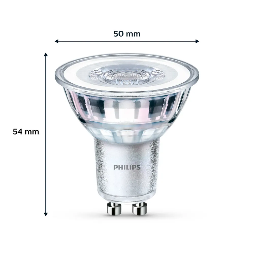 Philips LED-pære GU10 4,6W 390lm 840 klar 36° 6stk Hot
