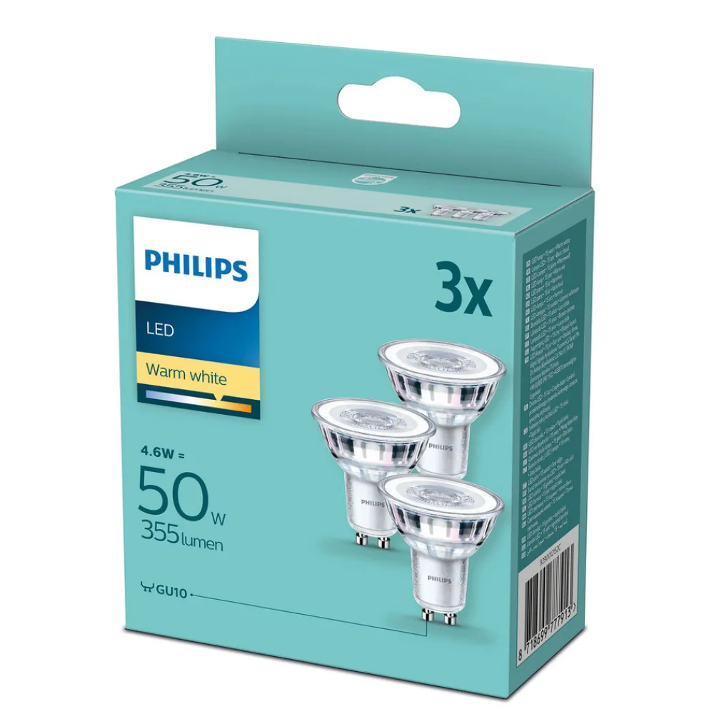 Philips LED-reflektor GU10 4,6W 2 700 K, 3-er-sett Discount
