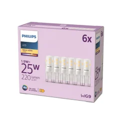 Philips LED-stiftpære G9 1,9W 220lm 2700K matt 6-pak| G9 Pærer