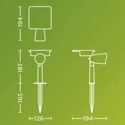Philips LED-utendørs spot Ashlyn, svart, IP44