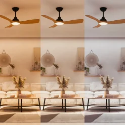 Philips LED-vifte Olas, Ø 106 cm, brun/svart, stillegående Sale