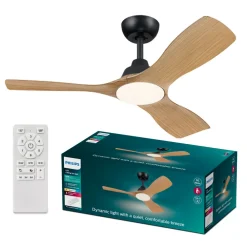 Philips LED-vifte Olas, Ø 106 cm, brun/svart, stillegående Sale