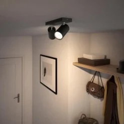Philips myLiving Kosipo spot GU10 svart 2 lysk| Spotter I Tak