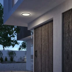 Philips SuperSlim LED IP54 IP54 Ø 25cm 4000K svart| Taklamper Utendørs|Led-Innendørs