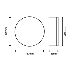 Philips SuperSlim taklampe 2.700K Ø42cm svart| Led-Innendørs|Taklamper