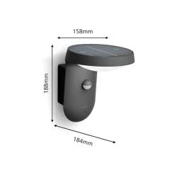 Philips Tyla ute solcellevegglampe sensor A-label New