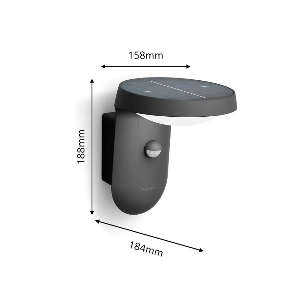 Philips Tyla ute solcellevegglampe sensor A-label New