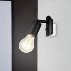 Briloner Plugglampe Batita Retro, IP20, svart| Kontorbelysning|Vegglamper