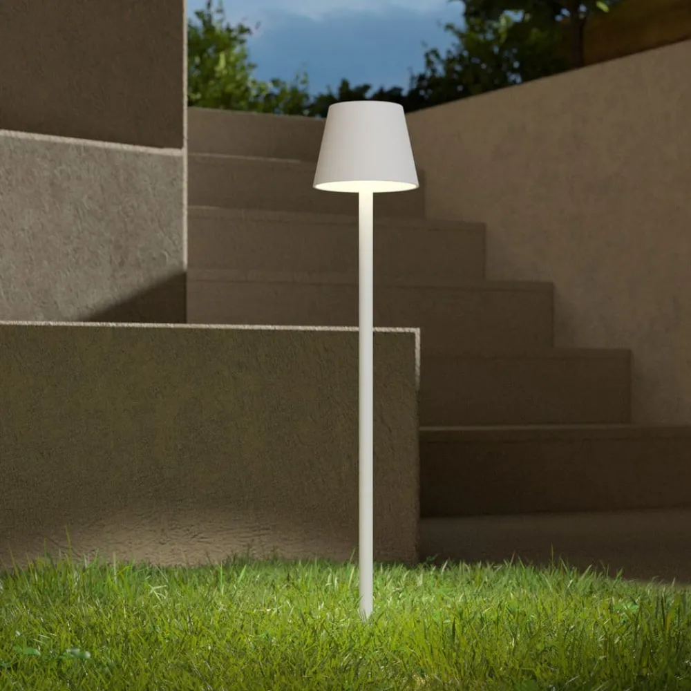 Zafferano Poldina LED-lampe med jordspyd og batteri, hvit| Utespotter