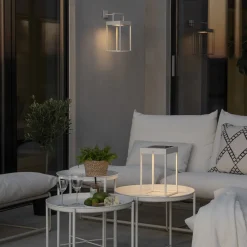 Konstsmide Portofino LED-solcellelykt, vegg / bord, hvit| Solcellelamper