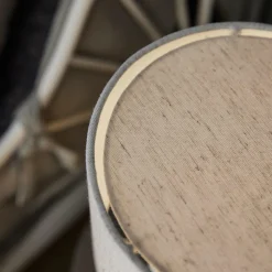 PR Home bordlampe Leah, beige, høyde 28 cm, tekstil Discount