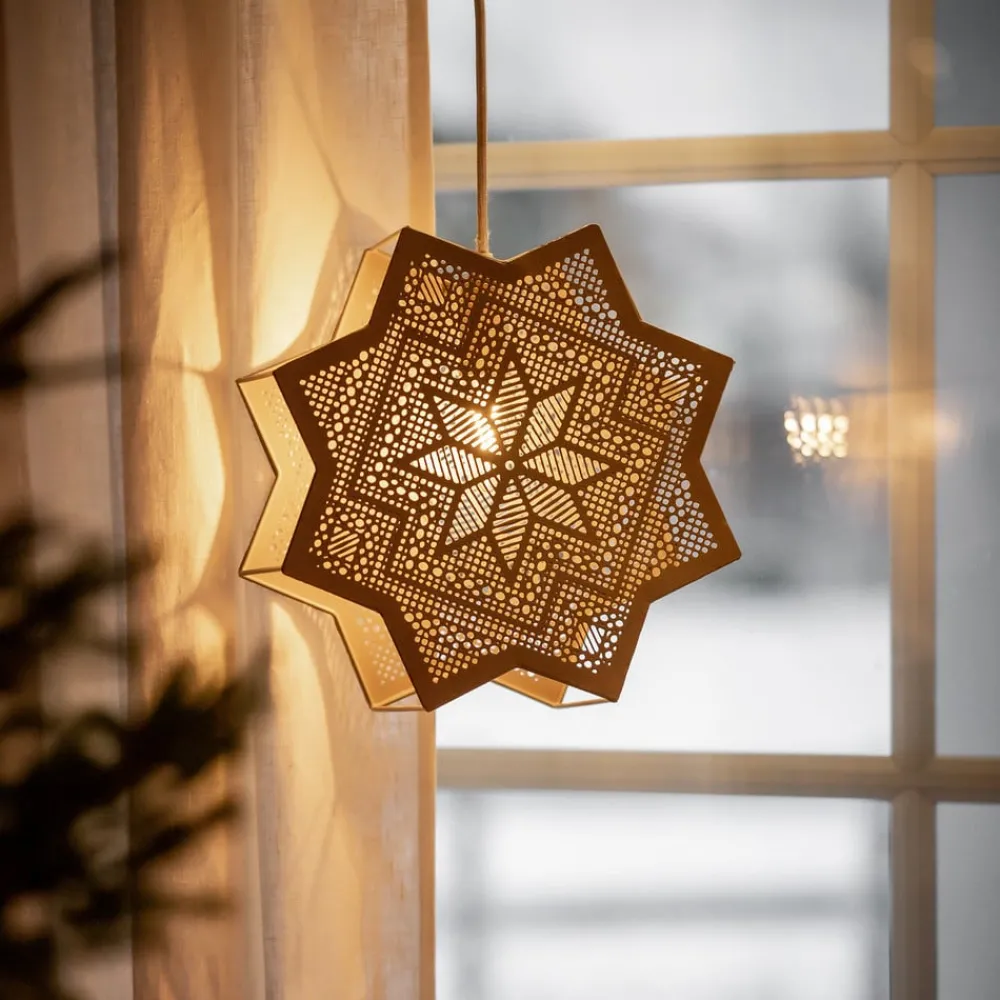 PR Home Elvira dekostjerne av metall, beige| Julebelysning