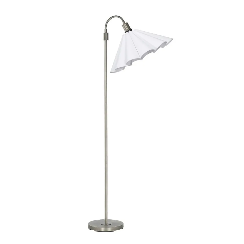 PR Home Frenja gulvlampe, hvit/krom, Ø 45 cm| Gulvlamper