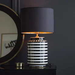 PR Home Gatsby bordlampe, Ø 30 cm, keramikk/tekstil Outlet