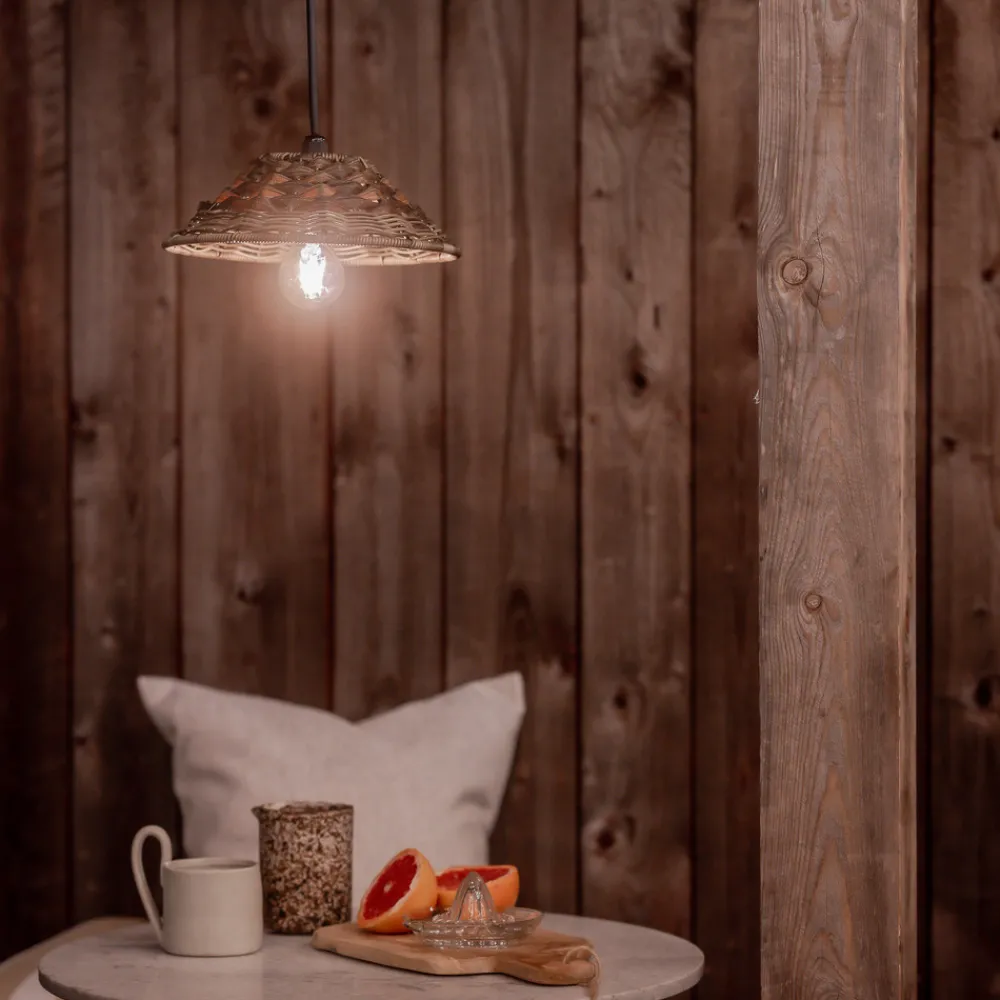 PR Home utendørs pendellampe LIS, brun, støpsel, Ø 27 cm Clearance