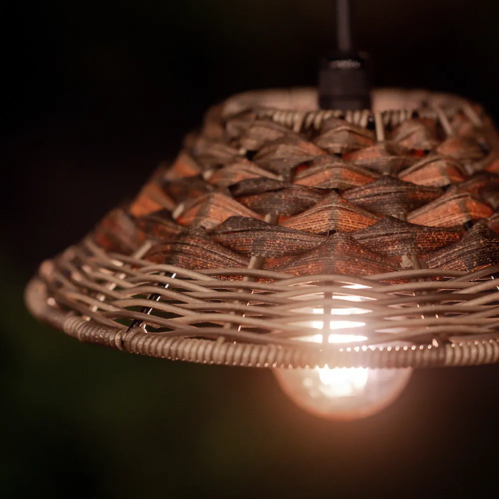 PR Home utendørs pendellampe LIS, brun, støpsel, Ø 27 cm Clearance