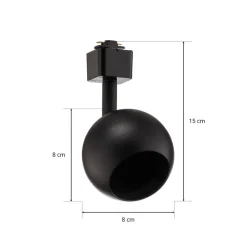 PRIOS Felipo 1-faset skinnespotlight, svart Best