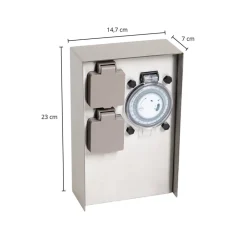 PRIOS Foranda strømkolonne 2-timers timer i stål 23 cm| Strømsøyler