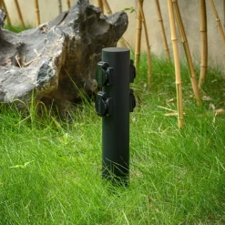 PRIOS Helvin energiprofil, 4 stikkontakter, svart| Strømsøyler|Tilbehør