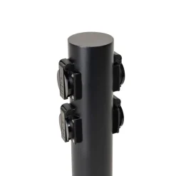 PRIOS Helvin energiprofil, 4 stikkontakter, svart| Strømsøyler|Tilbehør