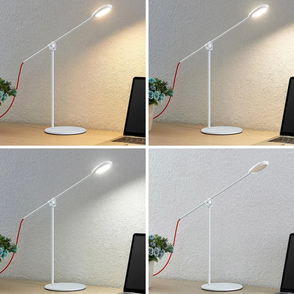 PRIOS Ihario LED-bordlampe CCT, dimbar, hvit| Kontorbelysning