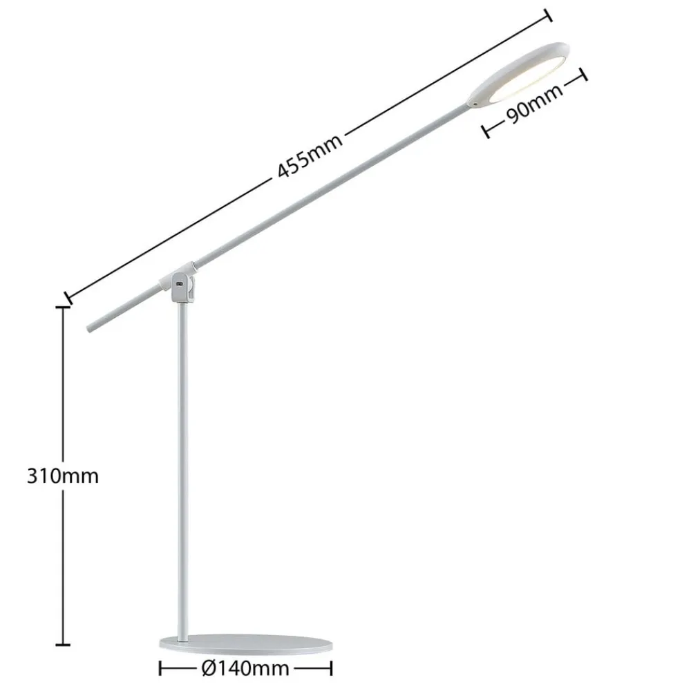 PRIOS Ihario LED-bordlampe CCT, dimbar, hvit| Kontorbelysning