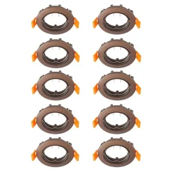 PRIOS innfelt taklampe Fibur, bronse, sink, Ø 8,2 cm, 10 stk| Downlights|Spotter I Tak