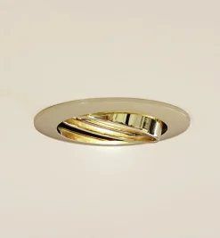 PRIOS innfelt taklampe Fibur, gull, aluminium, Ø 8,2 cm Clearance